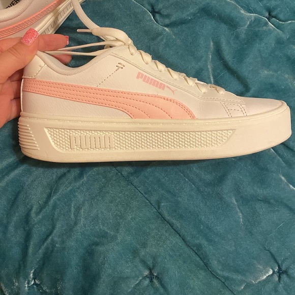 Puma Smash Platform cream and pink sneakers - Picture 5 of 5